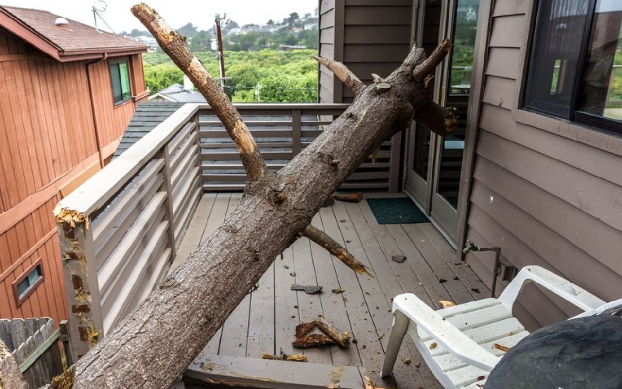 showing property damage requiring an immediate emergency response.